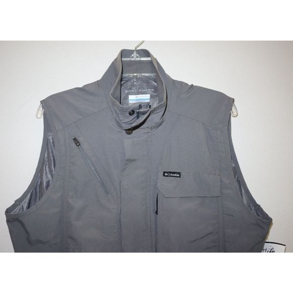 Columbia Men's Sz L Gray Omni-Shade Silver Ridge II Utility Pockets Vest - Picture 3 of 8